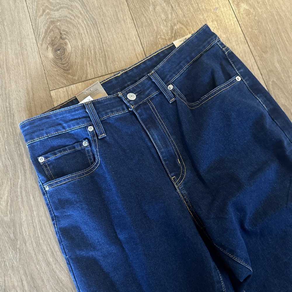 Levi's 726 High Rise Flare Jeans Womens 31x30 Dark Wash Stretch Denim Pants Y2K - Picture 2 of 9